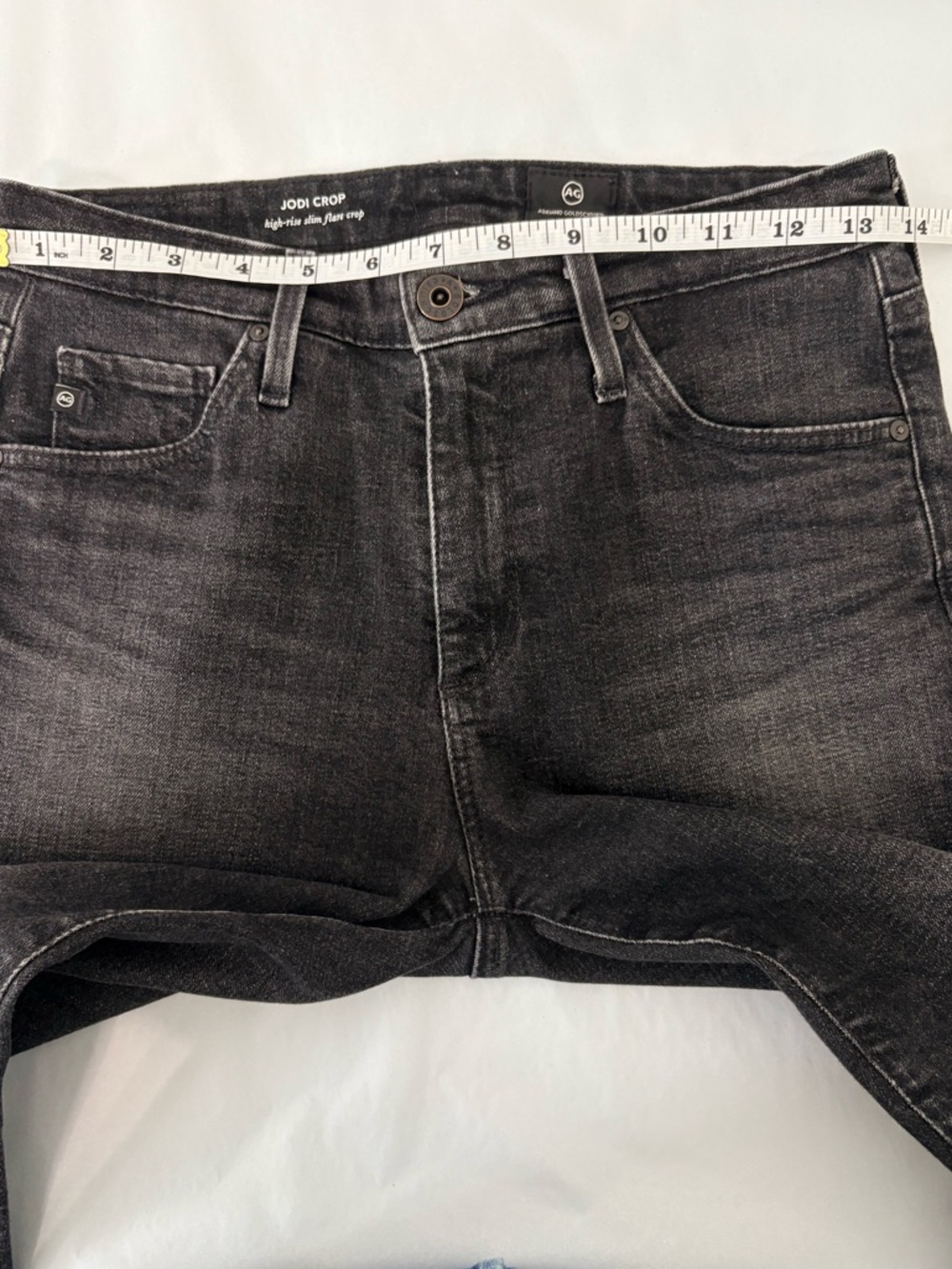 #347 AG Jodi Crop Slim Flare Jeans Sz 25R Black EUC - Picture 8 of 11